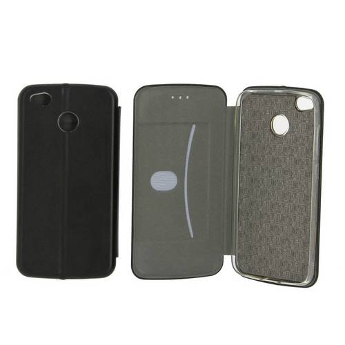 Чехол-книжка Fashion Case с визитницей чёрный кожаный